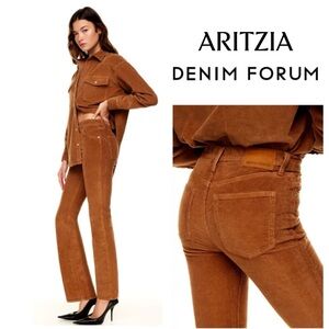 Aritzia Denim Forum The Bettie High Rise Flare 30L in Gold Rush Brown SZ 27